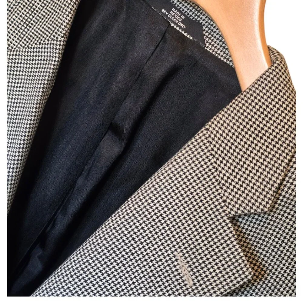 HAGGAR  Houndstooth 3 Button Blazer Suit Coat sz 48L